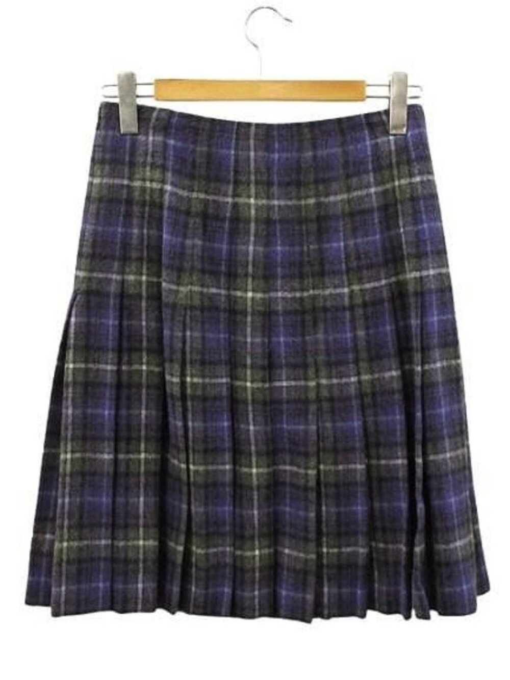 Prada Puri Skirt Plaid Pattern 42 Purple Flare View 2